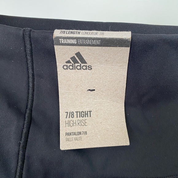 ✨NWT✨ Adidas Black and White 7/8 length black tights - Picture 3 of 4